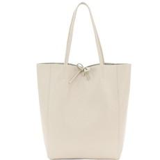 Ivory Pebbled Leather Tote Shopper via Sostter