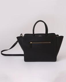 FRANCE Leather Shopper Bag in Black via Beaumont Organic