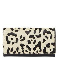 Ivory Animal Print Leather Multi Section Purse via Sostter