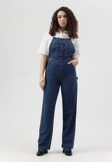 Re.Street Rebel | Mittelindigofarbene, reguläre, gerade Latzhose via Un Denim