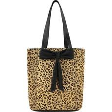 Animal Print Bow Leather Tote via Sostter