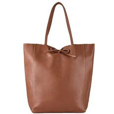 Camel Pebbled Leather Tote Shopper | Byxle via Sostter