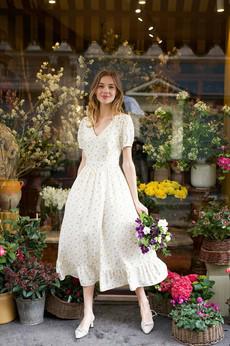 Beth Puffed Sleeve Dress via GAÂLA
