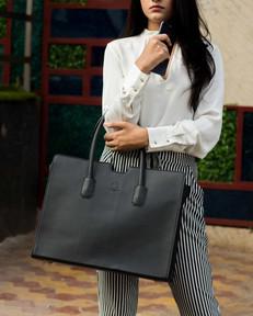 Qua Black Laptop Bag via Funky Kalakar
